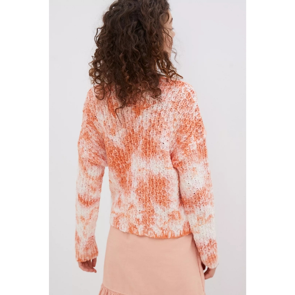 Anthropologie Pilcro Christian V-Neck Sweater Knit Size Medium Tie Dye - Picture 3 of 16
